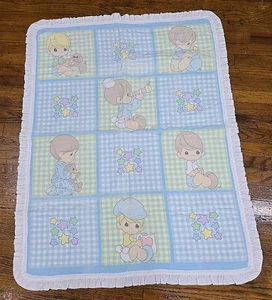 Precious Moments Vintage Handmade Baby Crib Blanket Quilt - Picture 1 of 8