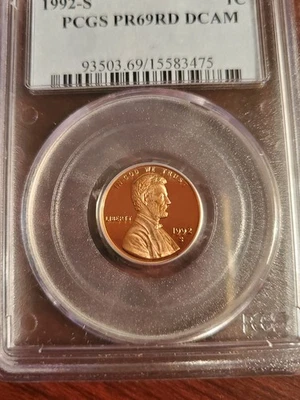 1992-S, 1993-S & 1994-S Lincoln Cents PCGS PR69RD DCAM (3 coins) - Image 1 of 4