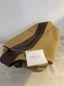 Pottery Barn Dopp Kit Herren Reise Kulturbeutel Braun Baumwolle Canvas - Bild 1 von 8