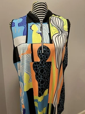 Jaime Sadock Multi-Colored Sleeveless Golf Polo Womens XL - Image 1 of 4