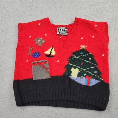 Chaleco Berek Mujer Mediano Cuello en V 100% Lana Navidad Papá Noel De Colección Hecho a Mano Foto 1 de 4