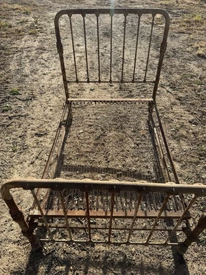 Complete! Vintage Bed Frame Side Rails Box Spring. Heavy believe Cast Iron - Image 1 of 4