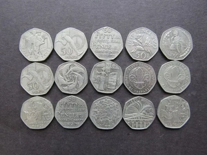 COINS - GREAT BRITAIN - COLLECTION OF MODERN 50p ISSUES - Picture 1 of 1