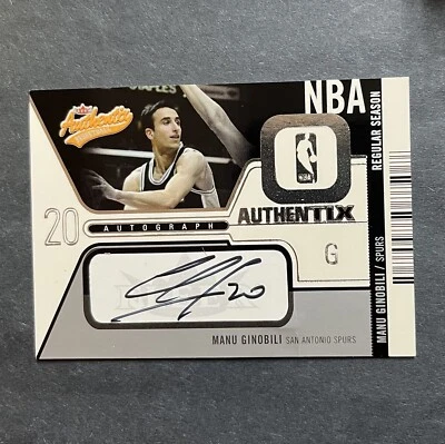 2003-04 Fleer Authentix Manu Ginobili Regular Season Auto /225 #AA-MG (POOR) - Image 1 of 3