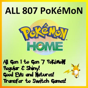 Pokemon Home 807 Gen 1 to 7 - Picture 1 of 1