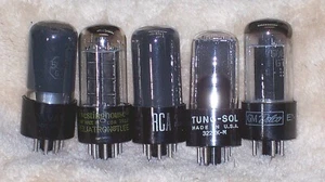 QTY (5) 50L6GT Vacuum Tubes, Mixed Brands, AA5 Radio Group, Tested - Picture 1 of 6