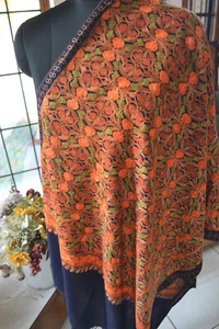 PASHMINA hand embroidered indian SHAWL large acrowool~12 DESIGNS CHOICE - Imagen 1 de 7