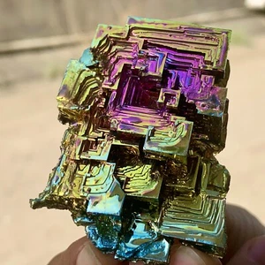 87G A+++ Gram Bismuth rainbow crystal elementBi gemstone Mineral specimen - Picture 1 of 17