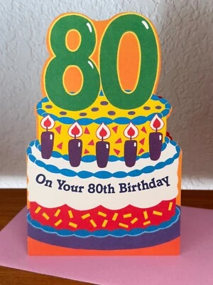 Vintage Carlton Cards "On Your 80th Birthday" Greeting Card - Image 1 of 4