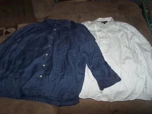 (2)Mens Button Long Sleeve Shirt Size XL in Great Shape by Apt 9 & 10 West - Picture 1 of 7