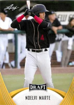 Noelvi Marte 12 2021 Leaf Draft Gold Seattle Mariners - Image 1 of 2