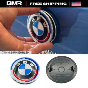 50th Anniversary 74MM 2-Pin Trunk Emblem for BMW E46 E90 G20 F22 F30 F32 F80 F87 - Picture 1 of 7