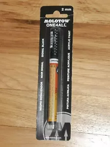 Molotow One4All Metallic Gold Signal Black Silver Acrylic Paint Marker 2 mm - Picture 1 of 6