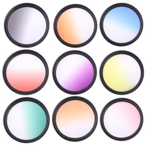 58MM Grad Gradient Filter Kit Blue Grey Pink Orange Yellow Green Red Brown Puple - Picture 1 of 10