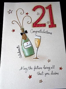 21st Birthday Card, Birthday Card by Poetry In Motion Cards. - Picture 1 of 4