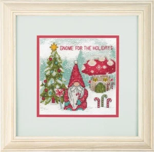 Diy Needlepoint Cross Stitch "Gnome For The Holidays". Embroidery Kit. Unprinted - Picture 1 of 2