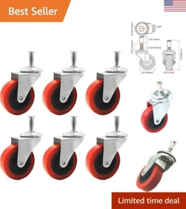 6 Pack 2" Low Profile Swivel Caster Wheel for Creeper Service Cart Stool Post... - Picture 1 of 6