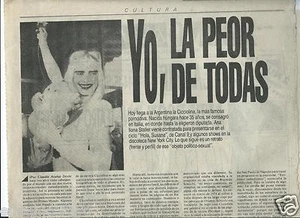CICCIOLINA ILONA STALLER IN ARGENTINA QUOTIDIANO BUENOS AIRES 19 AGOSTO 1990 - Imagen 1 de 1