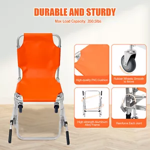 Emergency Evacuation Chair Manual Track Stair Chair Load Capacity 350lbs  - Picture 1 of 9