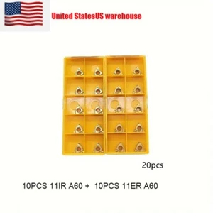 20pcs 11IR AG60 Carbide Insert 11ER AG60 Internal Threading Tool FOR SNR / SER - Picture 1 of 8