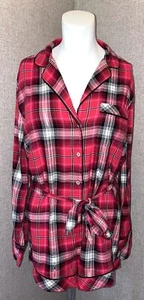 Victoria's Secret kleiner Damen-Pyjama rot & schwarz karierte Krawatte Taille EUC - Bild 1 von 8