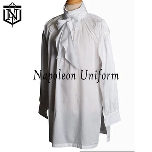 New 19th Century White Square Cut Cotton Lawn Regency Shirt Expedited Shipping - Picture 1 of 7