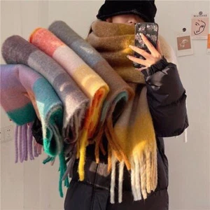 2025 Winter Thick Warm Scarf Women Cashmere Shawl and Wraps Pashmina Neckerchief - Picture 1 of 56