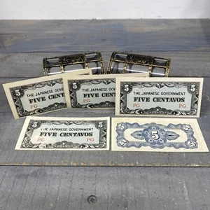 WWII Japanese Government Occupation Money (5) Five Centavos Notes - Picture 1 of 2
