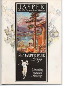 Folleto promocional de 1932 para Jasper Park Lodge Canadian National Railways - Imagen 1 de 4