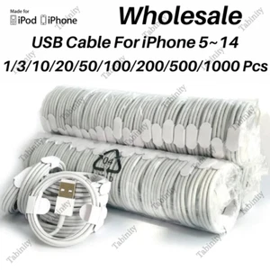 Wholesale USB Charger Cable Wire For iPhone 11 12 13 14 Pro XS XR X 6 7 8 Plus - Picture 1 of 10
