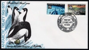 Tratado AAT 1971 sobre FDC oficial con base "Mawson" cancelar sin dirección (RU10426) - Imagen 1 de 1