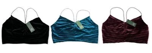 Women's Cinched Front Velvet Crop Top - Wild Fable - Various Colors/Sizes - S468 - Picture 1 of 8