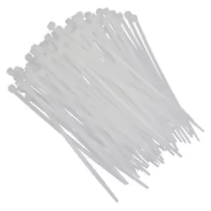 Weiße Nylon Kabelbinder Zip Binder Schlossbinder 2,5 mm x 100 mm 100 Stück - Bild 1 von 6