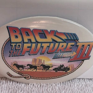 Spilla bottone vintage promozionale Ritorno al futuro 3 III film 1990 Michael J. Volpe - Foto 1 di 4