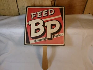 Vintage Feed BP Blended Protein Advertising Paper Hand Fan - Picture 1 of 4