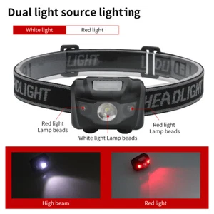 9000LM Ultra Bright Lightweight LED Headlight IPX6 Waterproof Headlight Fishing - Picture 1 of 12