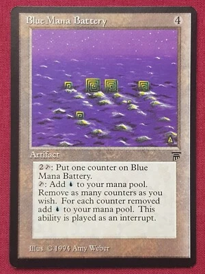 Magic The Gathering LEGENDS BLUE MANA BATTERY artifact card MTG - Image 1 of 2