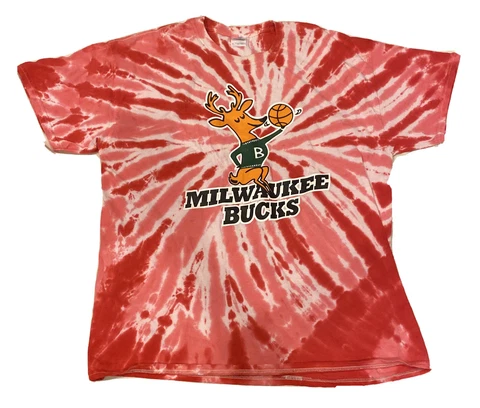Rare Vintage 90s Milwaukee Bucks tie dye shirt Mens Size XL NBA Giannis Cover