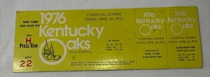 1976 Churchill Downs Kentucky Oaks Day Club House Ticket Stub 102nd Full Unused - Picture 1 of 8