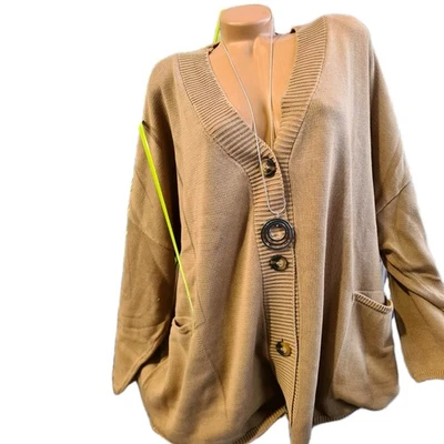 Sheego Strickjacke Cardigan Sand Beige 44 bis 58 (0 427) Übergröße NEU - Bild 1 von 3