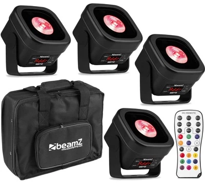 4x BeamZ "BBP12" Akku Outdoor Scheinwerfer 12 Watt RGBAL LED WDMX IP65 & Softbag - Bild 1 von 4