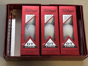 Titleist DT 2-teiliger Golfball - 3 Ärmel, weiß mit Logo, rote Nummer 1-3 - NEU! - Bild 1 von 9