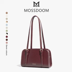 Mossdoom Schultertasche rot purpurrot PU Leder minimal einfach koreanische Damenmode - Bild 1 von 13