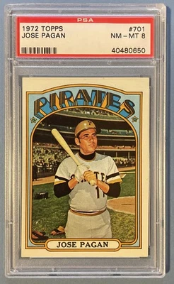 1972 Topps #701 Jose Pagan - PSA 8 NM-MT - Image 1 of 2