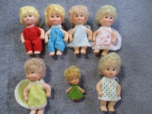 Vintage Liddle Kiddle 1960's Doll Lot  of 7 Dolls - 2 1/2" to 4" Made in China - Picture 1 of 16