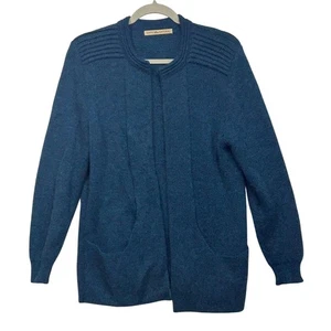Cárdigan Simply Natural Para Mujer Azul Teal Alpaca Acrílico Frontal Abierto Bolsillos LEER - Imagen 1 de 15