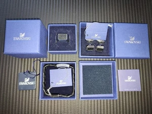 Orig. Swarovski Set Herren Manschettenknöpfe, Ring, Armband schwarze Kristalle - Bild 1 von 7