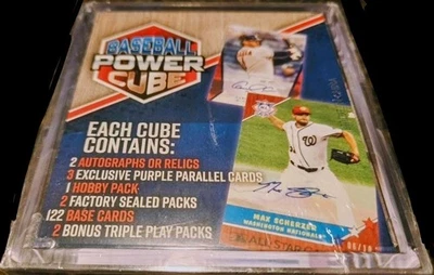 2019 Meijer Baseball Power Mystery Cube com hobby e 4 pacotes roxo paralelo e mais - Imagem 1 de 4