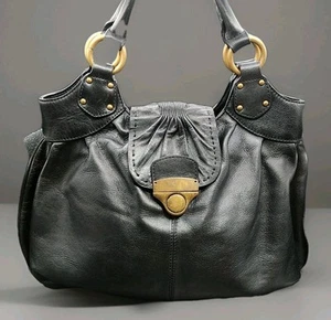 FANTASTICA BORSA HOBO 100% PELLE NERA DI KATE LANDRY - Foto 1 di 24
