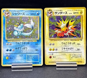 Vaporeon No.134 Jolteon No.135 Holograma Raro Antiguo Trasero Pokemon Tarjeta Japonesa MP 2x - Imagen 1 de 18
